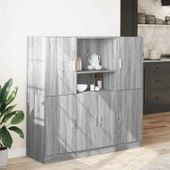 Комплект кухненски шкафове 3 части сив сонома инженерно дърво