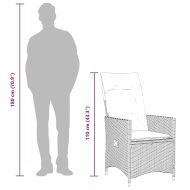Градински трапезен комплект възглавници 9 части кафяв полиратан