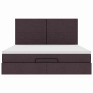 Османска легло с матрак, тъмнокафяво, 160x200 см, плат