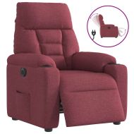 Електрически стол реклайнер, виненочервен, текстил