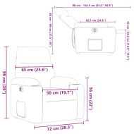 Електрически стол реклайнер, виненочервен, текстил