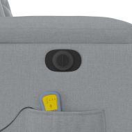 Електрически изправящ масажен реклайнер стол светлосив текстил