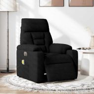 Електрически масажен наклоняем стол черен микрофибърен текстил