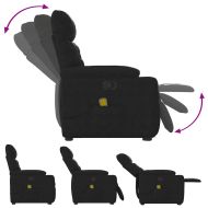 Изправящ масажен наклоняем стол, черен, микрофибърен текстил