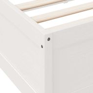 Легло с рафтове за книги, без матрак, бял, 90x190 см, бор масив