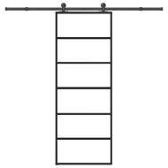 Плъзгаща се врата с обков 76x205 см ESG стъкло и алуминий