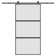 Плъзгаща се врата с обков 102,5x205 см Закалено стъкло&Алуминий