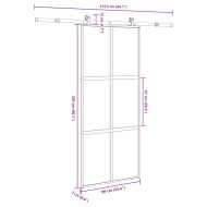 Плъзгаща се врата с обков 90x205 см Закалено стъкло&Алуминий