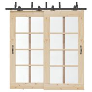 Комплект механизъм за плъзгаща врата, 213,5 см, стомана, черен