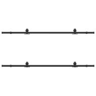 Комплект механизъм за плъзгаща врата, 213,5 см, стомана, черен