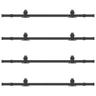 Комплект механизъм за плъзгаща врата, 305 см, стомана, черен