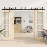 Комплект механизъм за плъзгаща врата, 305 см, стомана, черен