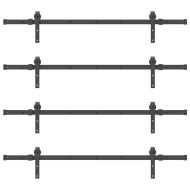 Комплект механизъм за плъзгаща врата, 305 см, стомана, черен