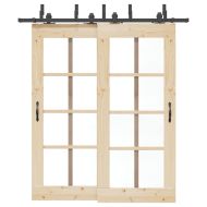 Комплект механизъм за плъзгаща врата, 200 см, стомана, черен