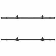 Комплект механизъм за плъзгаща врата, 200 см, стомана, черен