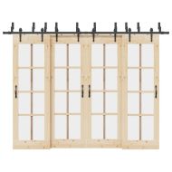 Комплект механизъм за плъзгаща врата, 305 см, стомана, черен