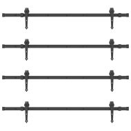 Комплект механизъм за плъзгаща врата, 305 см, стомана, черен