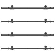 Комплект механизъм за плъзгаща врата, 305 см, стомана, черен