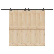 Комплект механизъм за плъзгаща врата, 305 см, стомана, черен