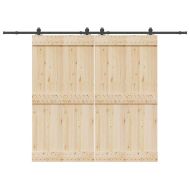 Комплект механизъм за плъзгаща врата, 305 см, стомана, черен