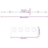 Комплект механизъм за плъзгаща врата, 305 см, стомана, черен
