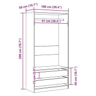 Гардероб Artisan Дъб 100x50x200 cm Инженерна дървесина