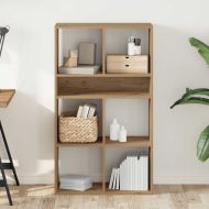 Библиотека, дъб артизан, 66x31x112 см, инженерно дърво