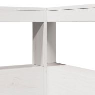 Легло с рафтове за книги, без матрак, бял, 75x190 см, бор масив