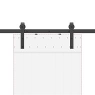 Комплект механизъм за плъзгаща врата, 213,5 см, стомана, черен