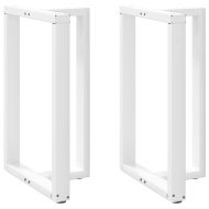 Крака за бар маса, Т-образни, 2 бр., бели, 60x35x(90-91) см, стомана