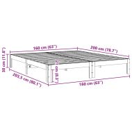 Рамка за легло без матрак, восъчнокафяв, 160x200 см, бор масив