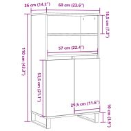 Highboard Artisan Дъб 60x36x110 cm Инженерна дървесина