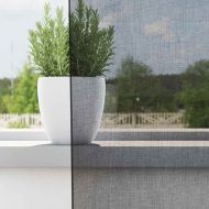 Пердета от воал с прът джобове, 2 бр, черно