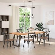 Крака за трапезна маса, U-образни, 2 бр., естествена стомана, 70 x (72-73) см, стомана