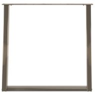 Крака за трапезна маса, U-образни, 2 бр., естествена стомана, 70 x (72-73) см, стомана