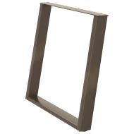 Крака за трапезна маса, U-образни, 2 бр., естествена стомана, 100 x (72-73) см, стомана