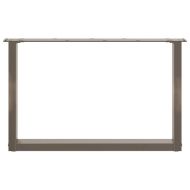 Крака за масичка за кафе, U-образни, 2 бр., естествена стомана, 70 x (42-43) см, стомана