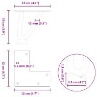 Крака тип „фиба“ за масичка за кафе, 4 бр., естествена стомана, 10 см, масивна стомана
