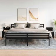 Нощни шкафчета, 2 бр. с 2 чекмеджета, черни, 40x36,5x62 см