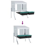 Кутия за гнездене за пилета с 2 отделения и крака, поцинкована стомана