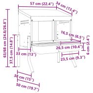 Кутия за гнездене за пилета с 2 отделения и крака, поцинкована стомана