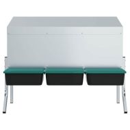 Кутия за гнездене за пилета с 3 отделения и крака, поцинкована стомана