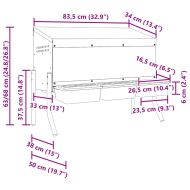 Кутия за гнездене за пилета с 3 отделения и крака, поцинкована стомана