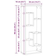 Стенен рафт, старо дърво, 36x16x90 см, инженерно дърво