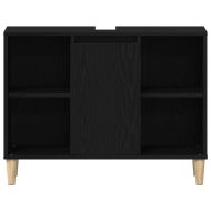 Шкаф за мивка, черен дъб, 80x33x60 см, инженерно дърво