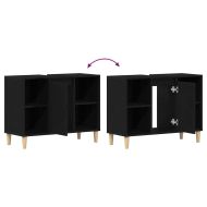 Шкаф за мивка, черен дъб, 80x33x60 см, инженерно дърво