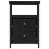 Нощни шкафчета, 2 бр., черен дъб, 34x35,5x50 см, инженерно дърво
