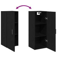 Стенен шкаф, черен дъб, 34,5x34x90 см, инженерно дърво