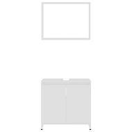 Комплект мебели за баня от 4 части, бял, инженерно дърво