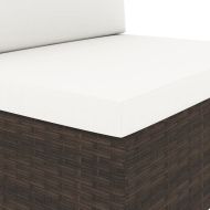 Градински комплект, 7 части, кафяв полиратан